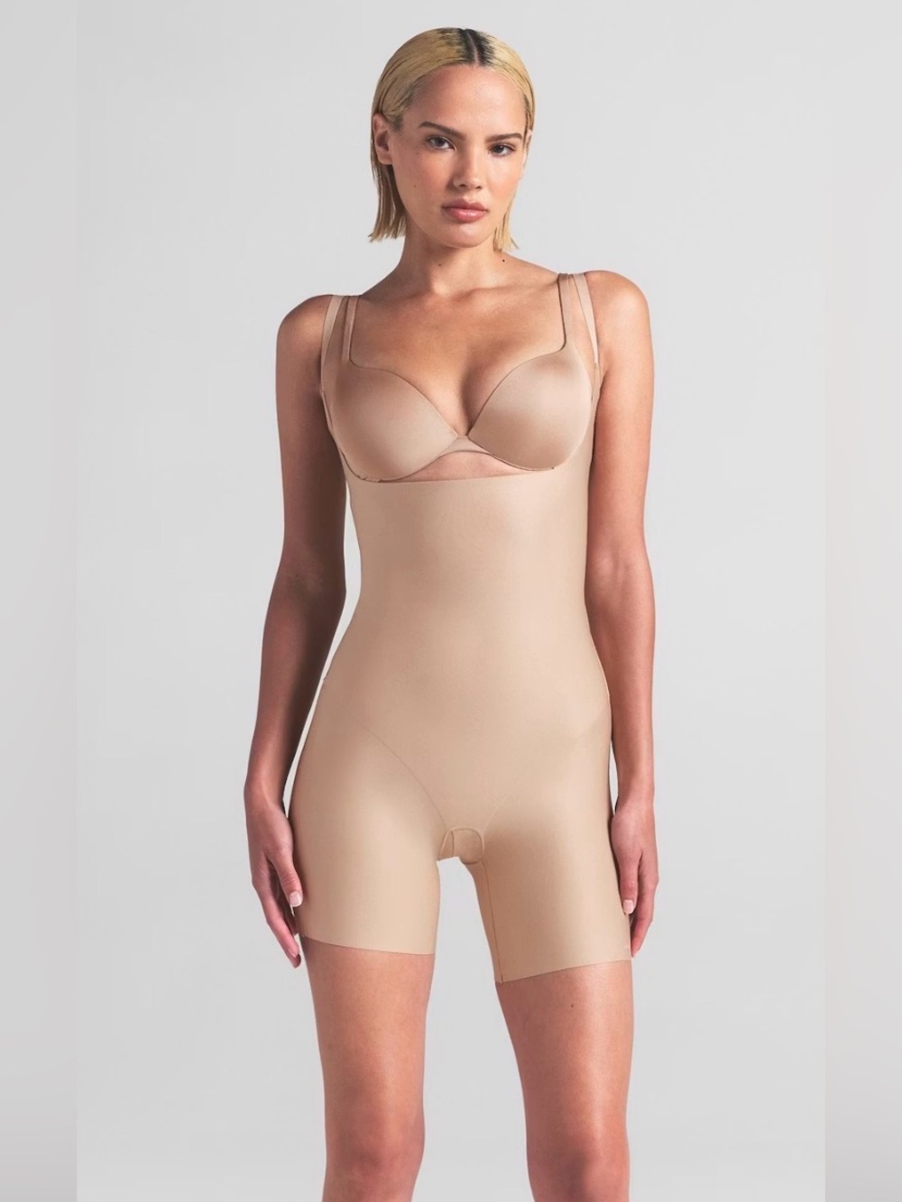SKIMS Core Sculpt Open Bust Mid Thigh Bodysuit NWOT